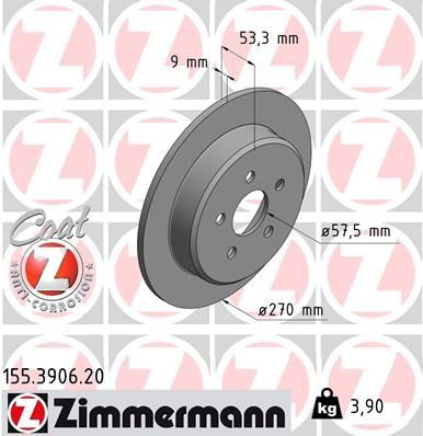 155390620 Zimmermann Дисковый тормоз