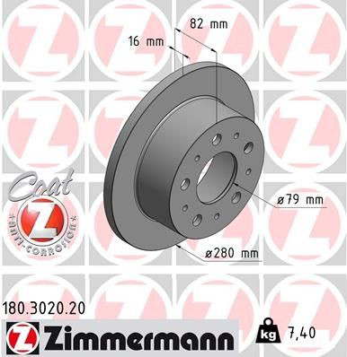 180302020 Zimmermann Дисковый тормоз