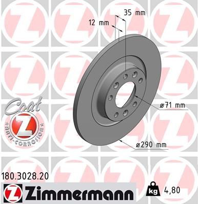 180302820 Zimmermann Дисковый тормоз