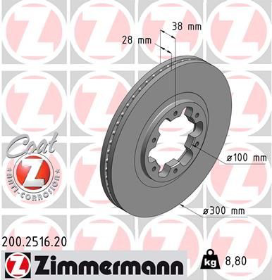 200251620 Zimmermann Диск тормозной передний