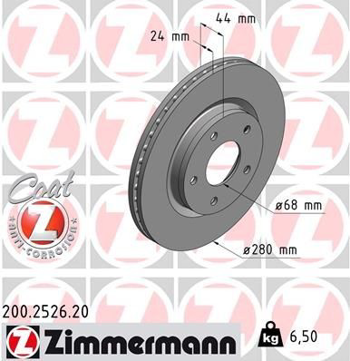 200252620 Zimmermann Диск тормозной передний