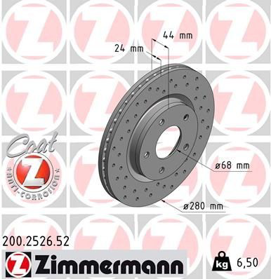 200252652 Zimmermann Диск тормозной передний