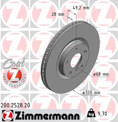 200252820 Zimmermann Диск тормозной передний