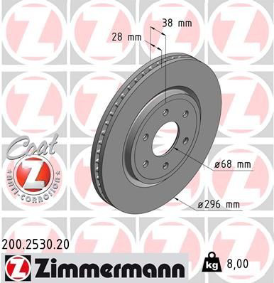 200253020 Zimmermann Диск тормозной передний
