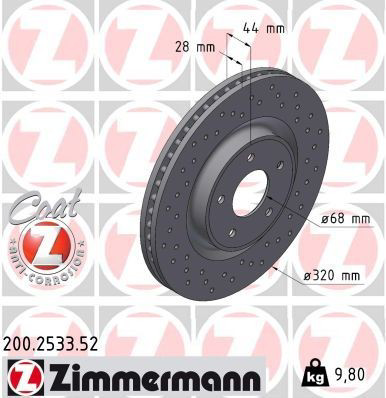 200253352 Zimmermann Диск тормозной передний