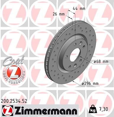 200253452 Zimmermann Диск тормозной передний