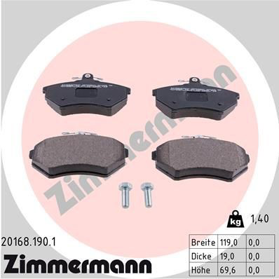 Купить 201681901 Zimmermann Колодки тормозные