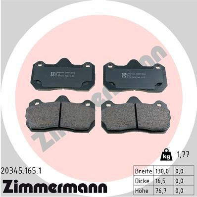 203451651 Zimmermann Колодки передние