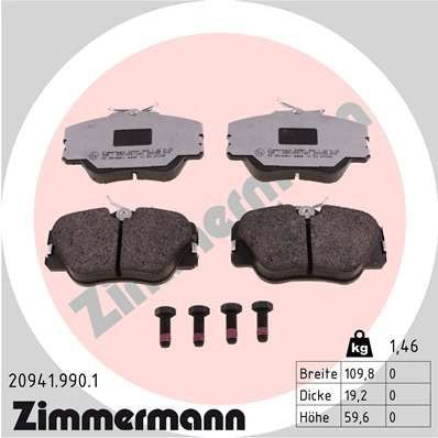 209419901 Zimmermann Колодки передние