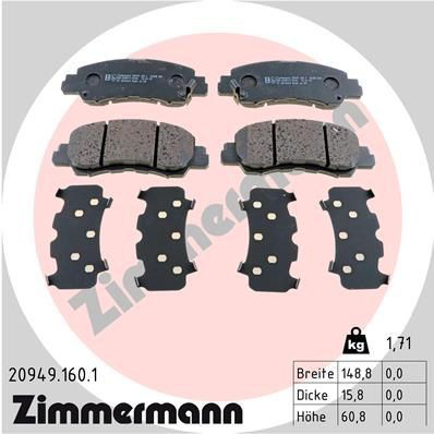 209491601 Zimmermann Колодки передние