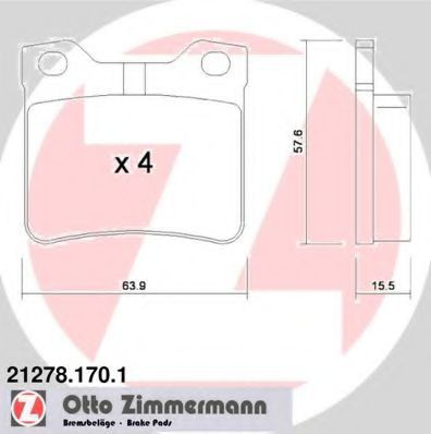 212781701 Zimmermann Колодки тормозные дисковые комплект