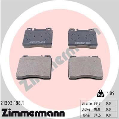 213031881 Zimmermann Колодки передние