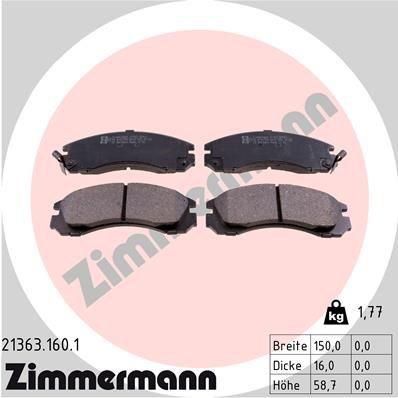 Купить 213631601 Zimmermann Колодки тормозные