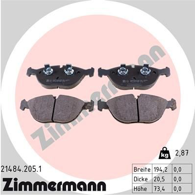 Тормозные колодки Zimmermann 214842051