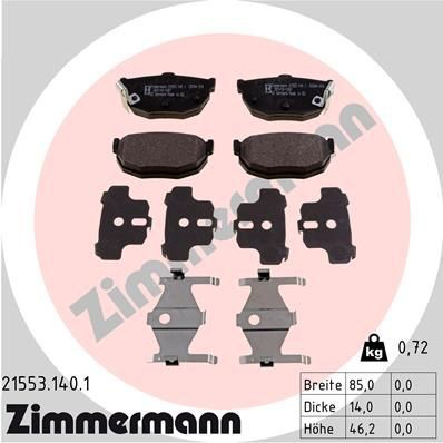 215531401 Zimmermann Колодки тормозные дисковые комплект