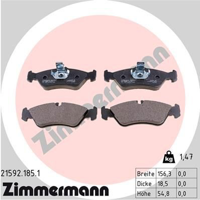 215921851 Zimmermann Колодки тормозные дисковые комплект