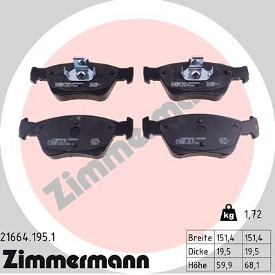 216641951 Zimmermann Колодки передние