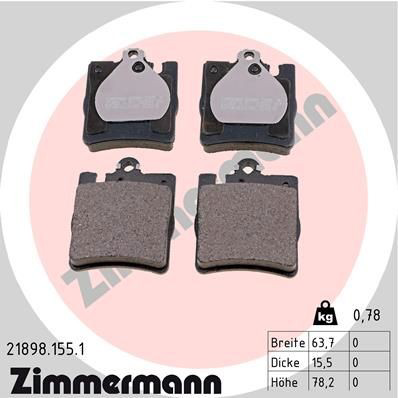 Задние тормозные колодки 218981551 Zimmermann