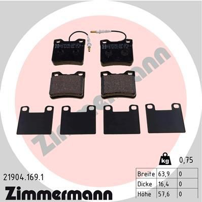 219041691 Zimmermann Колодки тормозные дисковые комплект