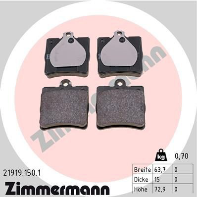 219191501 Zimmermann Колодки тормозные дисковые комплект