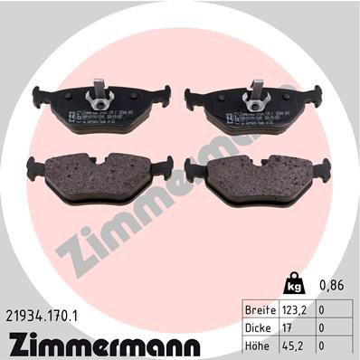 Задние дисковые колодки Zimmermann 219341701