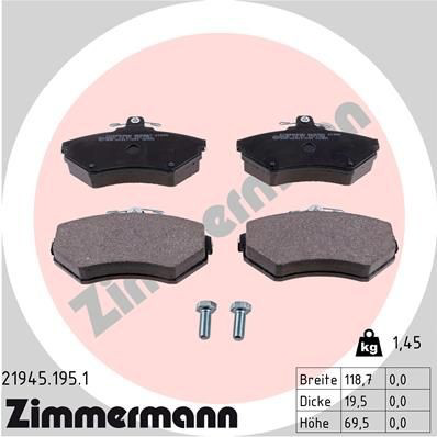 219451951 Zimmermann Колодки передние