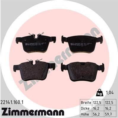 Колодки дисковые  Zimmermann 221411601 цена, от 44.91 USD