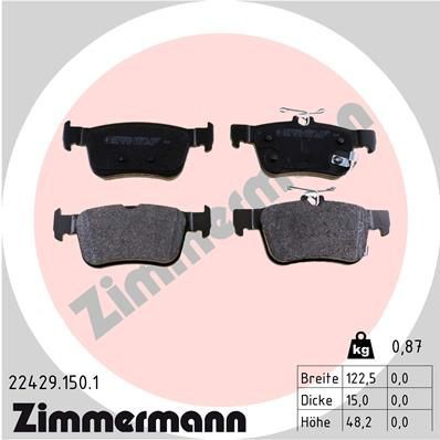 224291501 Zimmermann Колодки тормозные дисковые комплект