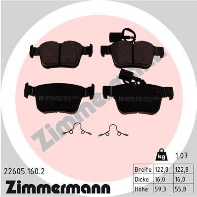 Колодки дисковые  Zimmermann 226051602 цена, от 52.35 USD