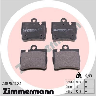 230781601 Zimmermann Колодки тормозные дисковые комплект