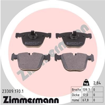 Задние дисковые колодки Zimmermann 233091701