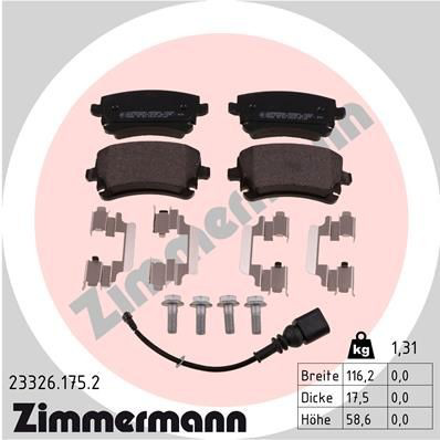 Колодки дисковые  Zimmermann 233261752 цена, от 39.93 USD