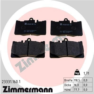233311601 Zimmermann Колодки передние