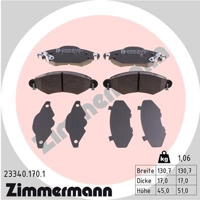 233401701 Zimmermann Колодки передние