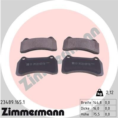234891651 Zimmermann Колодки передние
