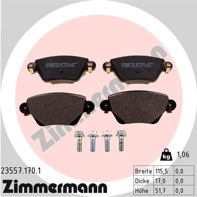 Задние дисковые колодки Zimmermann 235571701