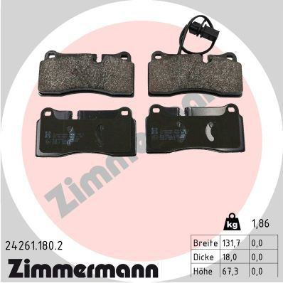 242611802 Zimmermann Колодки тормозные дисковые комплект