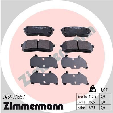 245991551 Zimmermann Колодки тормозные дисковые комплект