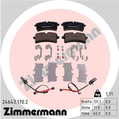246431702 Zimmermann Колодки тормозные дисковые комплект