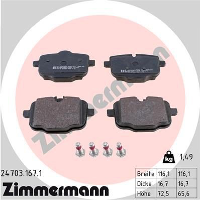 Задние дисковые колодки Zimmermann 247031671
