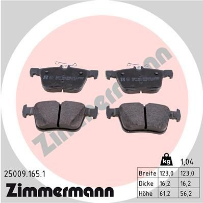 Задние тормозные колодки 250091651 Zimmermann