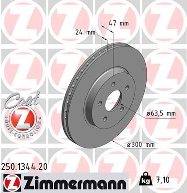 250134420 Zimmermann Диск тормозной передний