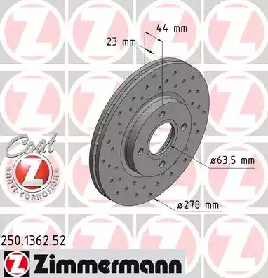 Купить 250136252 Zimmermann Ротор тормозной