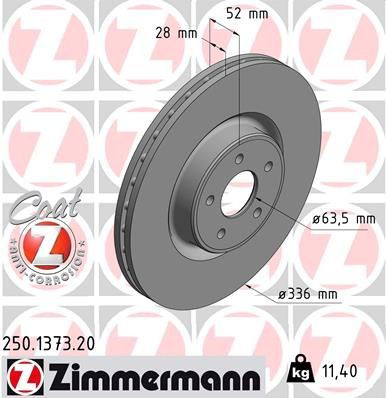 250137320 Zimmermann Диск тормозной передний
