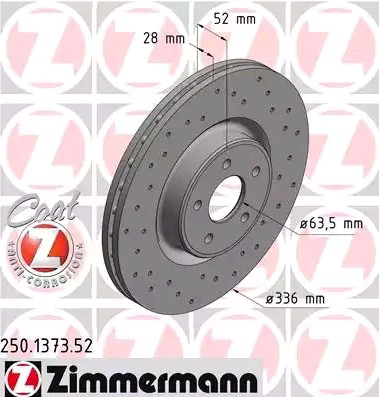 Тормоз дисковый передний Zimmermann 250137352 цена, от 108.36 USD