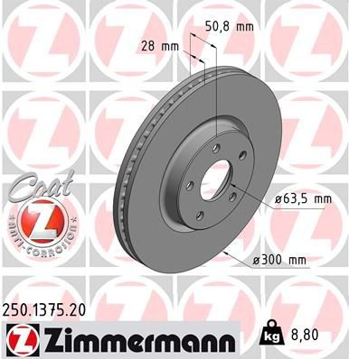 250137520 Zimmermann Диск тормозной передний