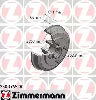 Барабан тормозной задний Zimmermann 250176500 цена, от 38.05 USD