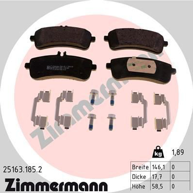 251631852 Zimmermann Колодки тормозные дисковые комплект