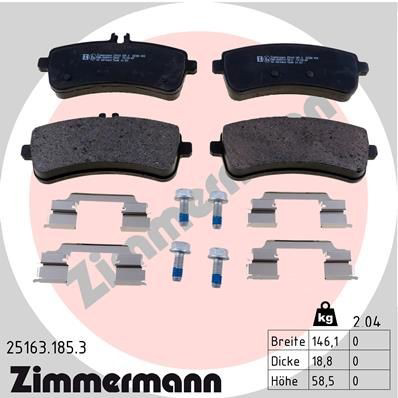 251631853 Zimmermann Колодки тормозные дисковые комплект