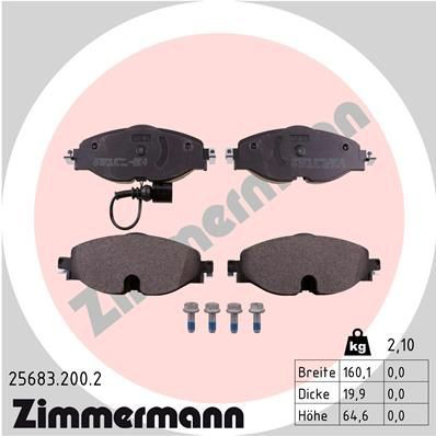 256832002 Zimmermann Колодки передние
